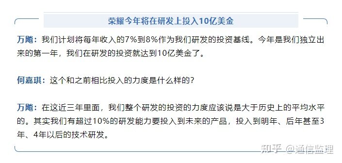如何看待荣耀董事长万飚公开声明今年荣耀研发投入 10 亿美金？这个投入比例怎么样？-1.jpg