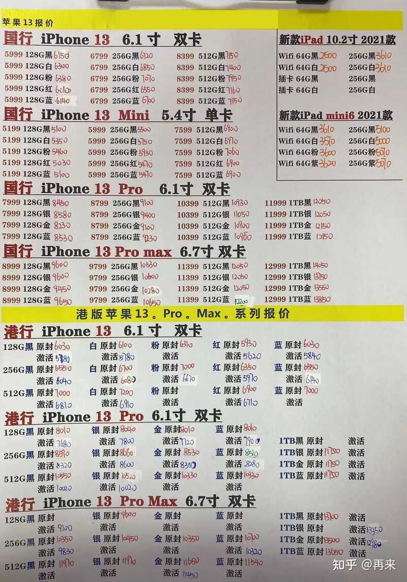 2021年10月07号】深圳华强北全新手机报价（苹果、华为 ...-1.jpg