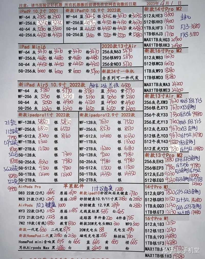 深圳华强北手机批发报价单2023年4月1日-3.jpg