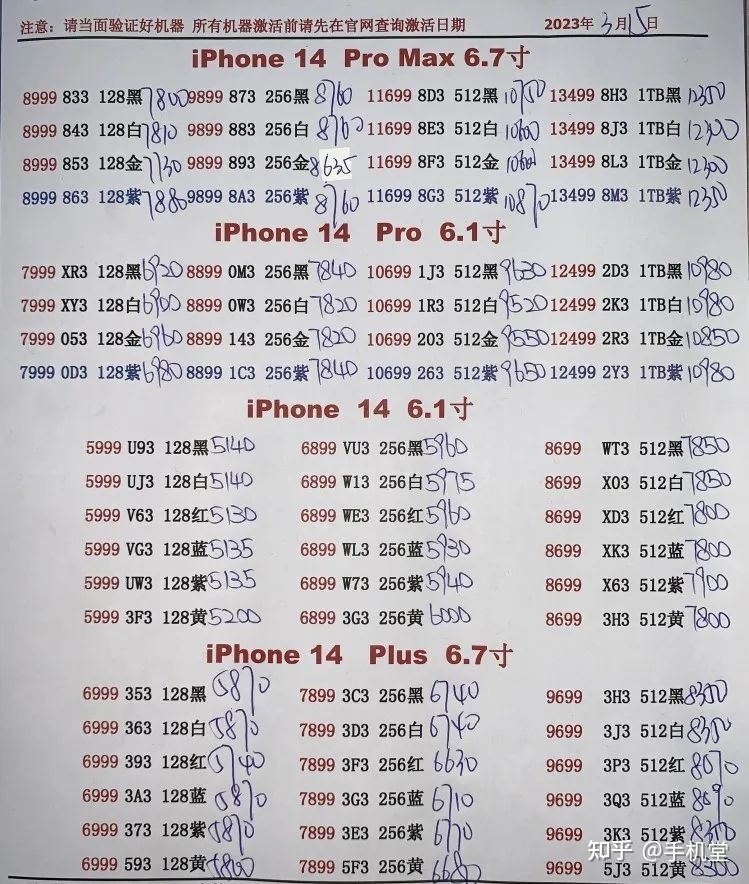深圳华强北手机批发报价单2023年3月15日-1.jpg