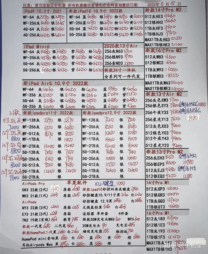 深圳华强北手机批发报价单2023年3月15日-3.jpg