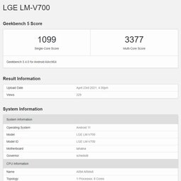 最后的旗艦：LG V70現(xiàn)身Geekbench，搭載驍龍888，或已量產(chǎn)